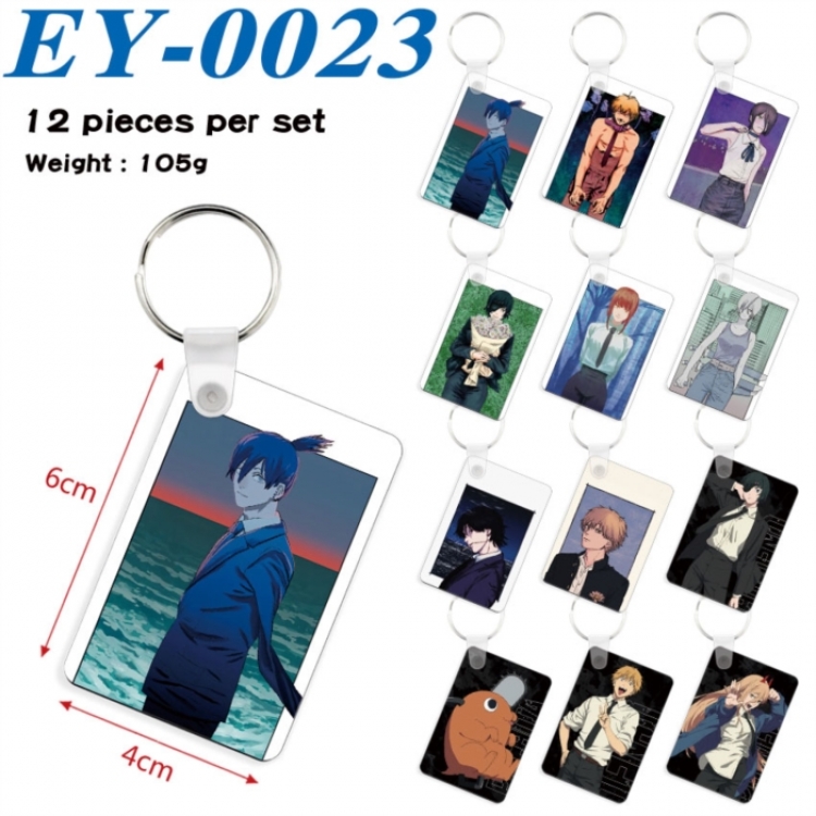 Chainsaw man Anime rectangular keychain pendant 6x4cm a set of 12