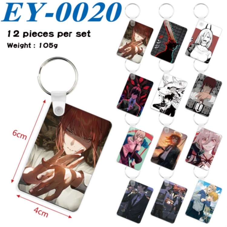Chainsaw man Anime rectangular keychain pendant 6x4cm a set of 12