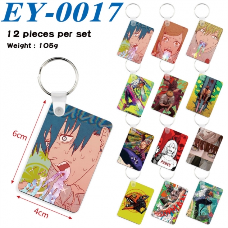 Chainsaw man Anime rectangular keychain pendant 6x4cm a set of 12