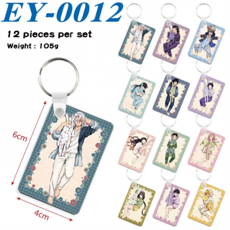Demon Slayer Kimets Anime rectangular keychain pendant 6x4cm a set of 12