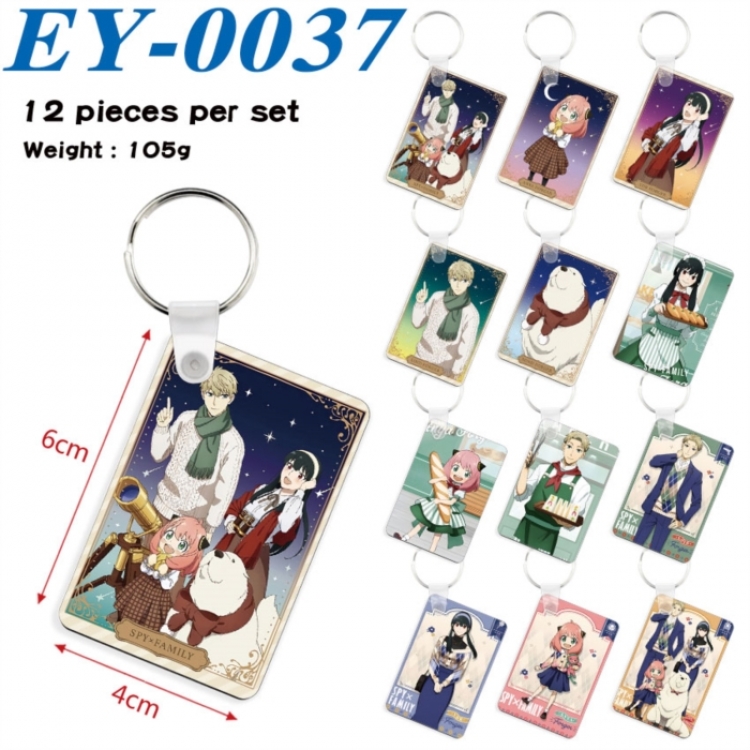 SPY×FAMILY Anime rectangular keychain pendant 6x4cm a set of 12