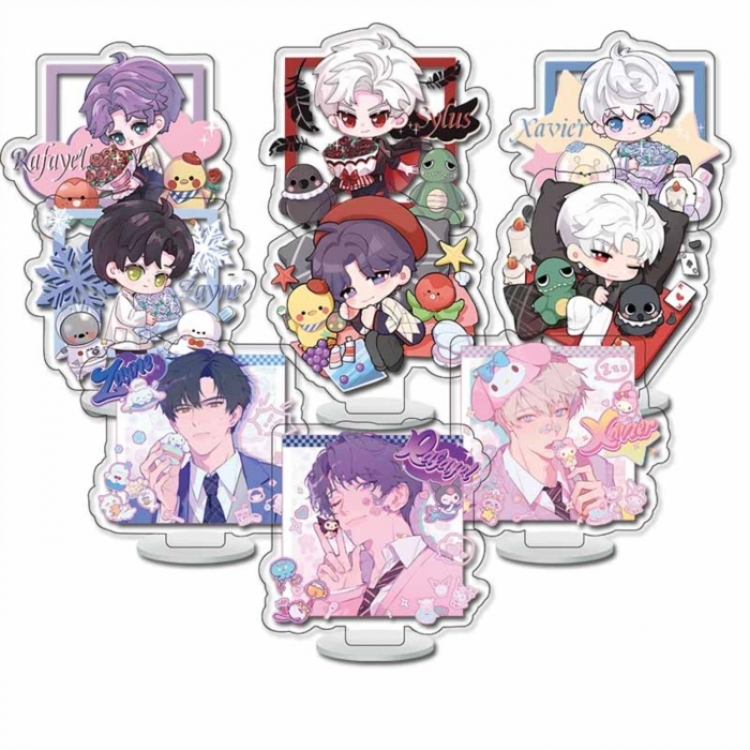 Love and Deepspace Anime Character acrylic Small Standing Plates  Keychain 6cm a set of 9 B500