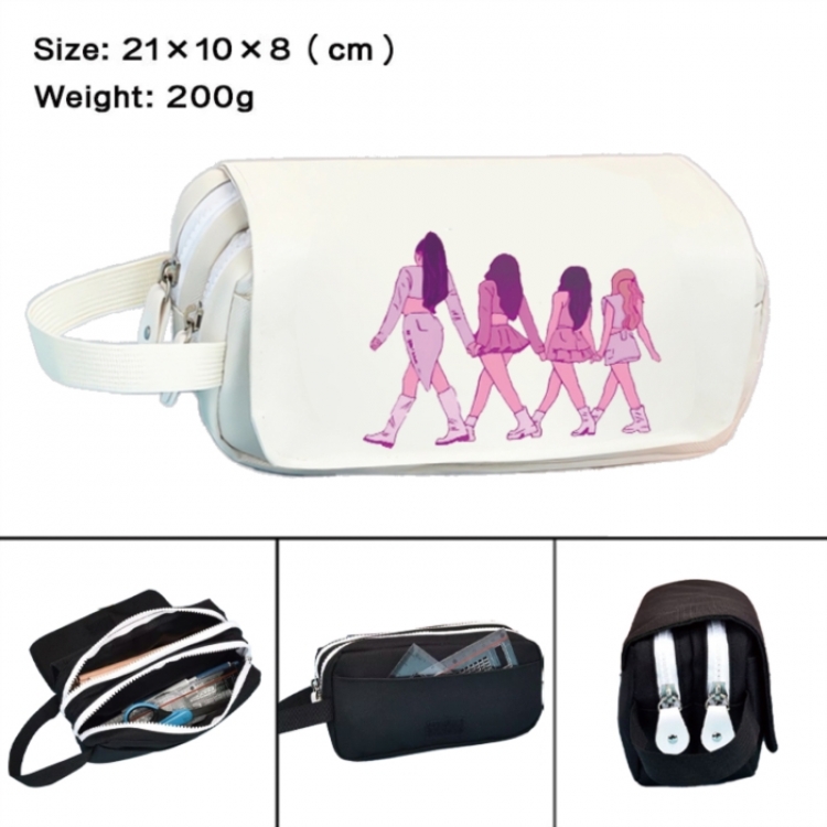 BLACK PINK Anime peripheral handheld large capacity double-layer Oxford cloth pencil case 21X10X8cm