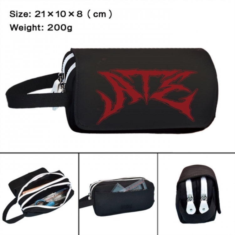 straykids Anime peripheral handheld large capacity double-layer Oxford cloth pencil case 21X10X8cm