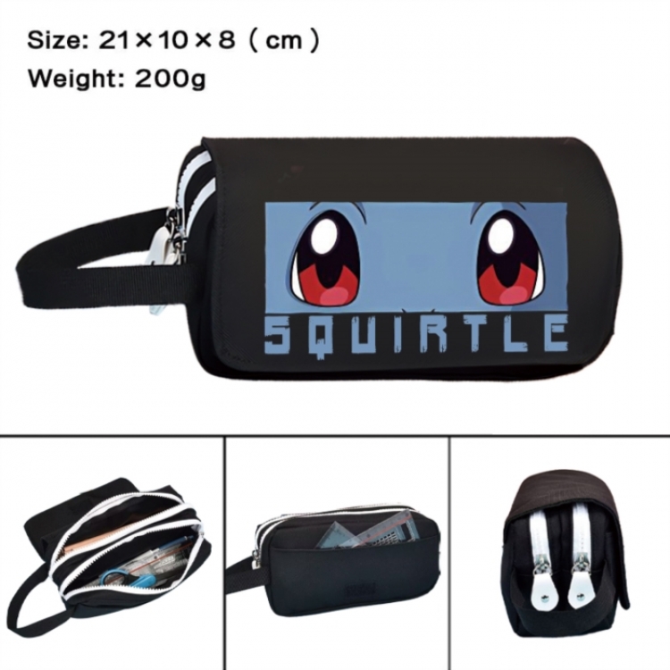Pokemon Anime peripheral handheld large capacity double-layer Oxford cloth pencil case 21X10X8cm