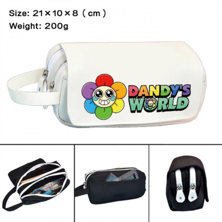Dandy's World Anime peripheral handheld large capacity double-layer Oxford cloth pencil case 21X10X8cm
