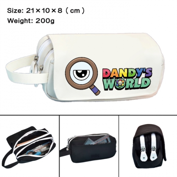 Dandy's World Anime peripheral handheld large capacity double-layer Oxford cloth pencil case 21X10X8cm
