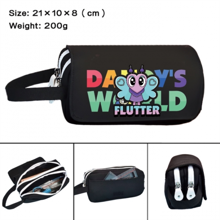 Dandy's World Anime peripheral handheld large capacity double-layer Oxford cloth pencil case 21X10X8cm