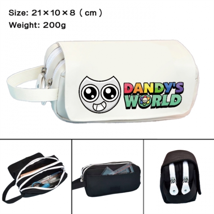 Dandy's World Anime peripheral handheld large capacity double-layer Oxford cloth pencil case 21X10X8cm