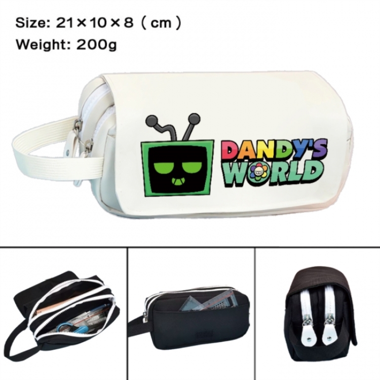 Dandy's World Anime peripheral handheld large capacity double-layer Oxford cloth pencil case 21X10X8cm