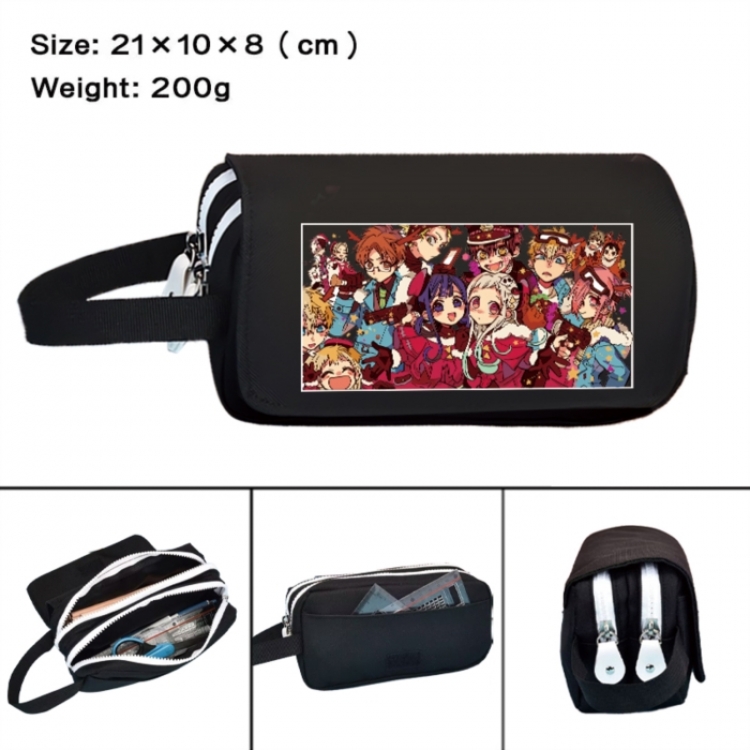 Toilet-bound Hanako-kun Anime peripheral handheld large capacity double-layer Oxford cloth pencil case 21X10X8cm