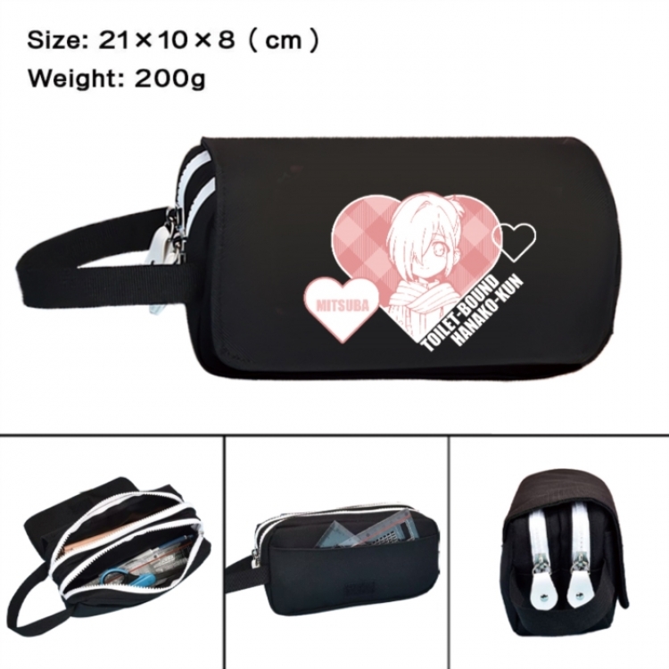 Toilet-bound Hanako-kun Anime peripheral handheld large capacity double-layer Oxford cloth pencil case 21X10X8cm