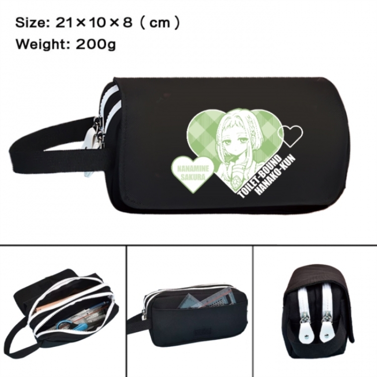 Toilet-bound Hanako-kun Anime peripheral handheld large capacity double-layer Oxford cloth pencil case 21X10X8cm