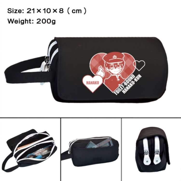Toilet-bound Hanako-kun Anime peripheral handheld large capacity double-layer Oxford cloth pencil case 21X10X8cm