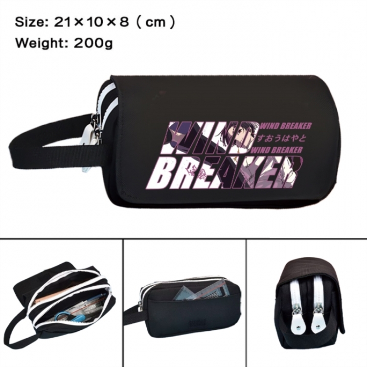 WIND BREAKER Anime peripheral handheld large capacity double-layer Oxford cloth pencil case 21X10X8cm