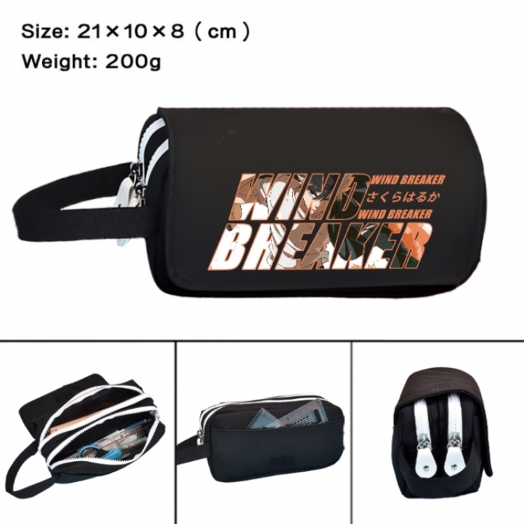 WIND BREAKER Anime peripheral handheld large capacity double-layer Oxford cloth pencil case 21X10X8cm