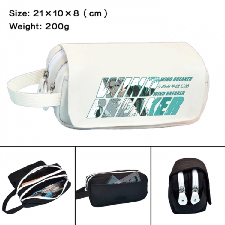 WIND BREAKER Anime peripheral handheld large capacity double-layer Oxford cloth pencil case 21X10X8cm