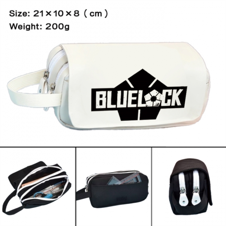 BLUE LOCK Anime peripheral handheld large capacity double-layer Oxford cloth pencil case 21X10X8cm