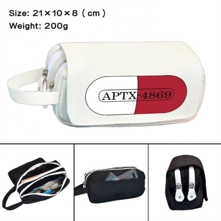 Detective conan Anime peripheral handheld large capacity double-layer Oxford cloth pencil case 21X10X8cm