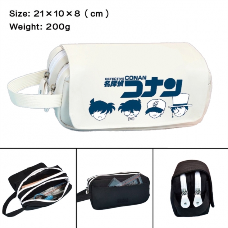 Detective conan Anime peripheral handheld large capacity double-layer Oxford cloth pencil case 21X10X8cm