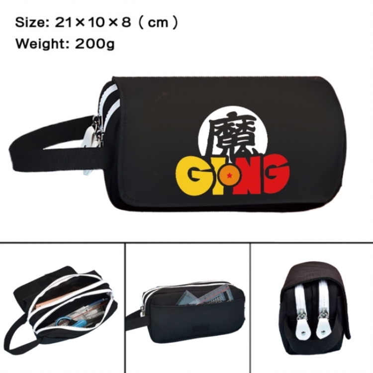 DRAGON BALL Anime peripheral handheld large capacity double-layer Oxford cloth pencil case 21X10X8cm
