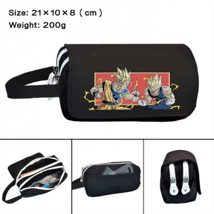 DRAGON BALL Anime peripheral handheld large capacity double-layer Oxford cloth pencil case 21X10X8cm