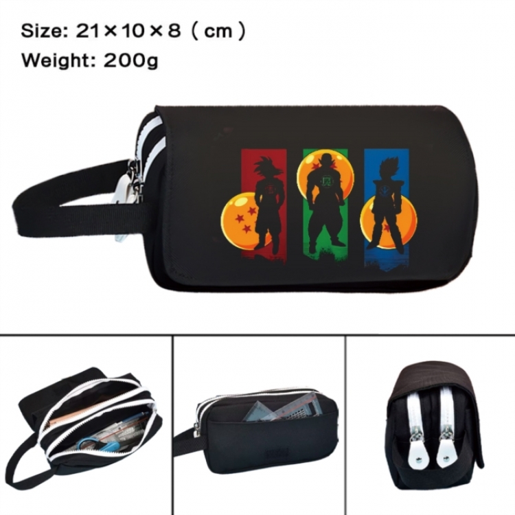 DRAGON BALL Anime peripheral handheld large capacity double-layer Oxford cloth pencil case 21X10X8cm