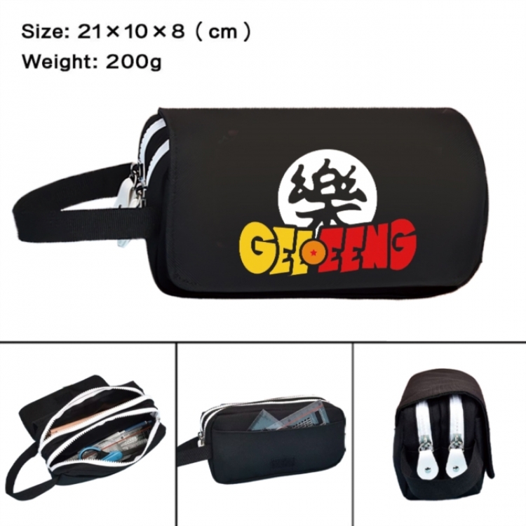 DRAGON BALL Anime peripheral handheld large capacity double-layer Oxford cloth pencil case 21X10X8cm