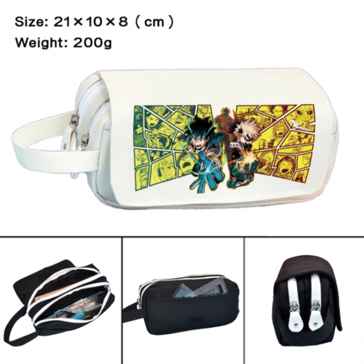 My Hero Academia Anime peripheral handheld large capacity double-layer Oxford cloth pencil case 21X10X8cm