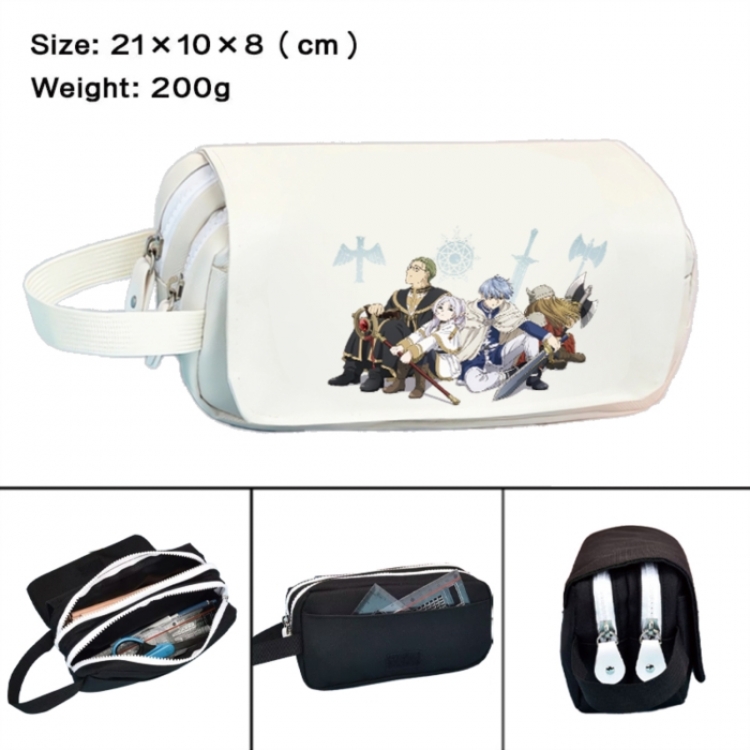 Frieren: Beyond Journey's Anime peripheral handheld large capacity double-layer Oxford cloth pencil case 21X10X8cm