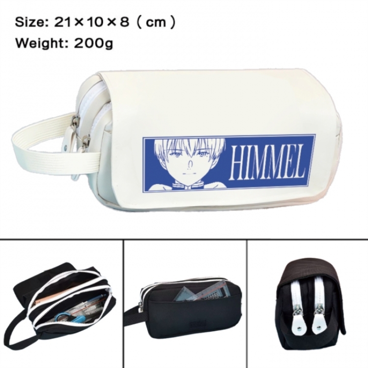 Frieren: Beyond Journey's Anime peripheral handheld large capacity double-layer Oxford cloth pencil case 21X10X8cm