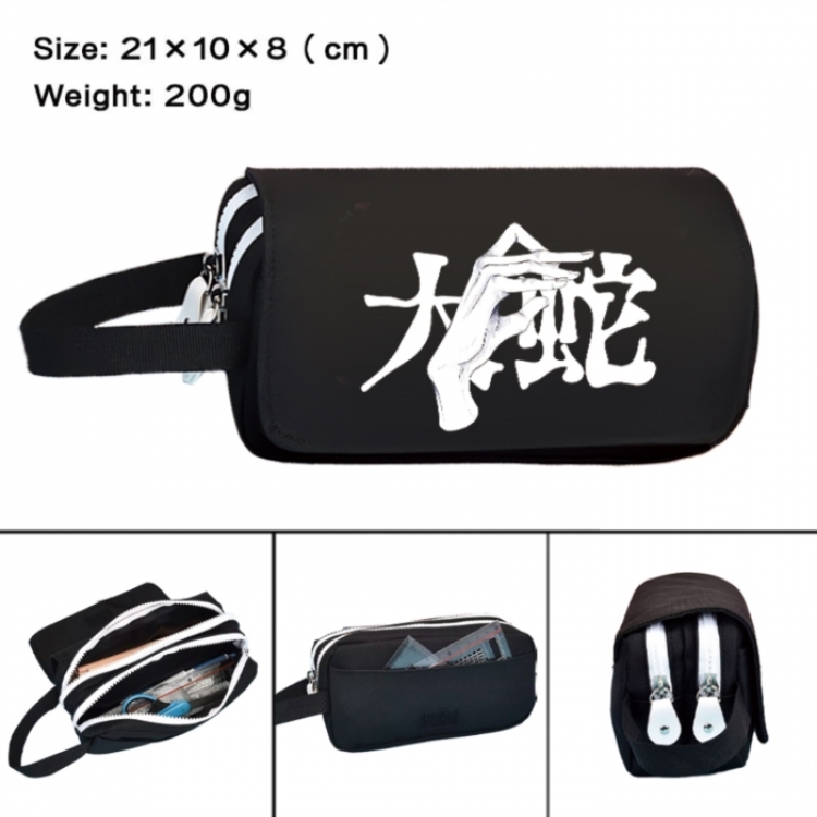 Jujutsu Kaisen  Anime peripheral handheld large capacity double-layer Oxford cloth pencil case 21X10X8cm