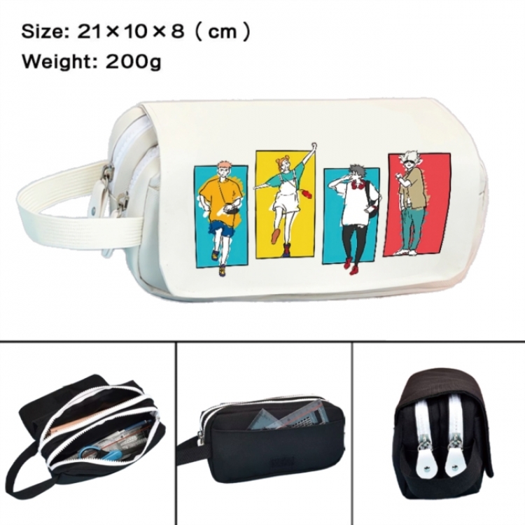 Jujutsu Kaisen  Anime peripheral handheld large capacity double-layer Oxford cloth pencil case 21X10X8cm