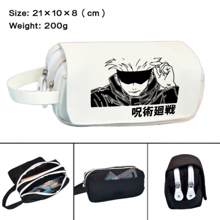 Jujutsu Kaisen  Anime peripheral handheld large capacity double-layer Oxford cloth pencil case 21X10X8cm
