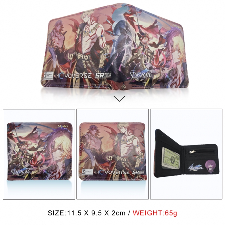 Honkai: Star Rail 3D concave convex two fold short card wallet wallet wallet 11X9.5X2cm 65G