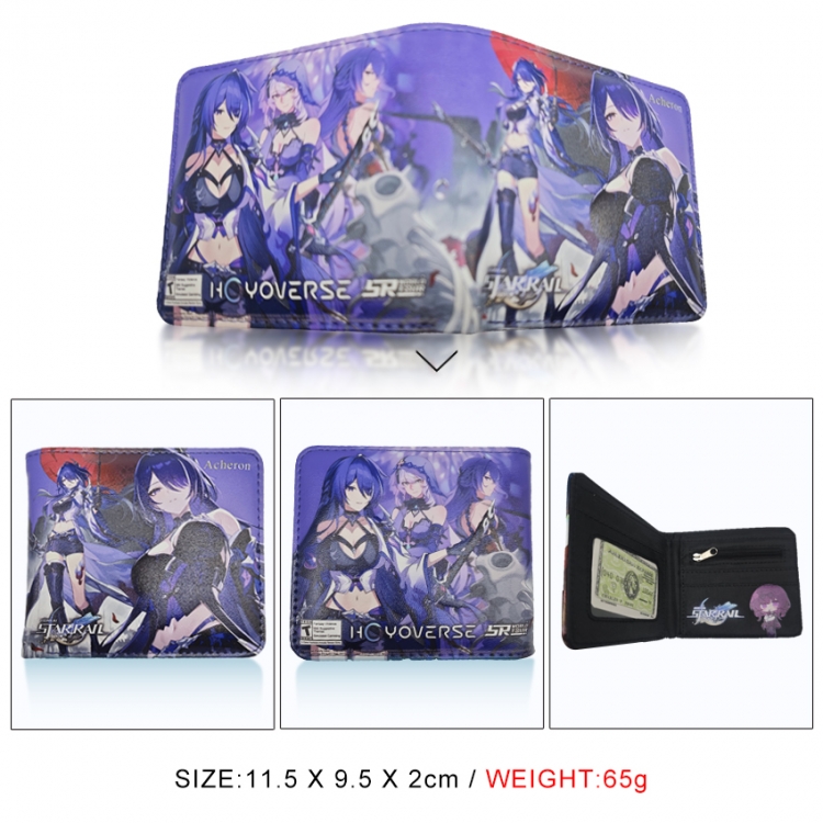 Honkai: Star Rail 3D concave convex two fold short card wallet wallet wallet 11X9.5X2cm 65G