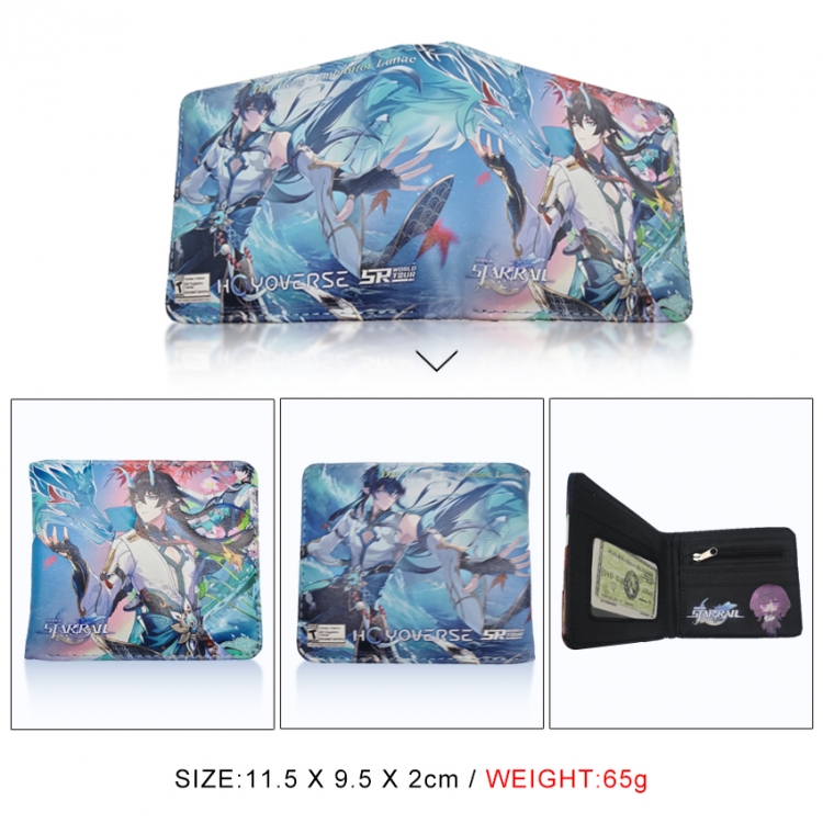 Honkai: Star Rail 3D concave convex two fold short card wallet wallet wallet 11X9.5X2cm 65G