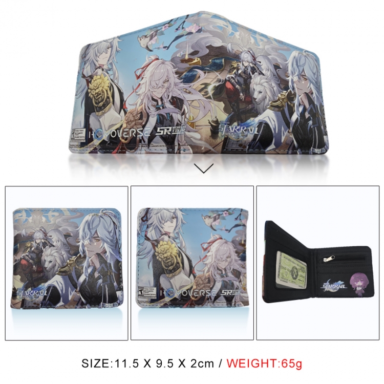 Honkai: Star Rail 3D concave convex two fold short card wallet wallet wallet 11X9.5X2cm 65G