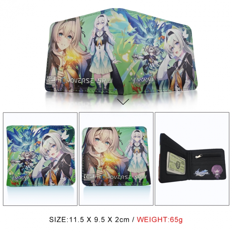 Honkai: Star Rail 3D concave convex two fold short card wallet wallet wallet 11X9.5X2cm 65G