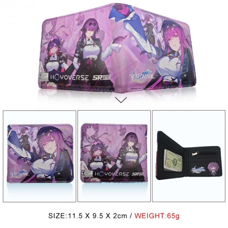 Honkai: Star Rail 3D concave convex two fold short card wallet wallet wallet 11X9.5X2cm 65G