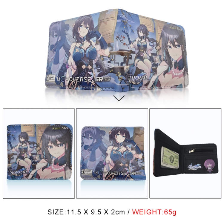 Honkai: Star Rail 3D concave convex two fold short card wallet wallet wallet 11X9.5X2cm 65G