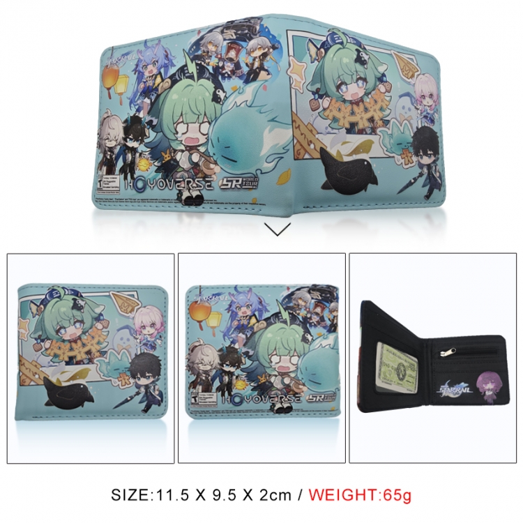 Honkai: Star Rail 3D concave convex two fold short card wallet wallet wallet 11X9.5X2cm 65G