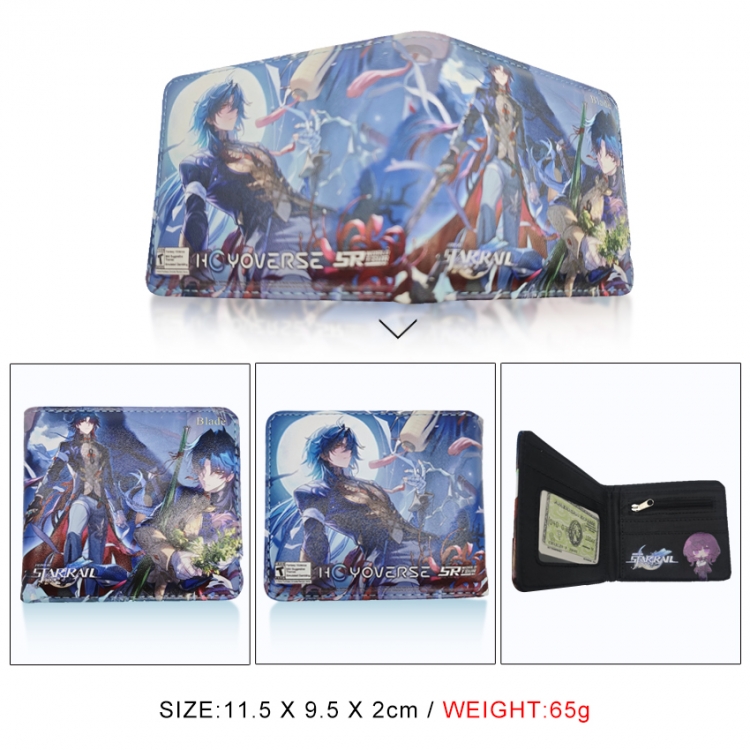 Honkai: Star Rail 3D concave convex two fold short card wallet wallet wallet 11X9.5X2cm 65G