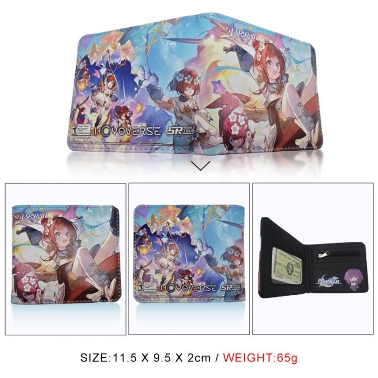Honkai: Star Rail 3D concave convex two fold short card wallet wallet wallet 11X9.5X2cm 65G