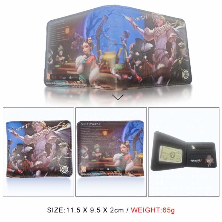 Identity V 3D concave convex two fold short card wallet wallet wallet 11X9.5X2cm 65G