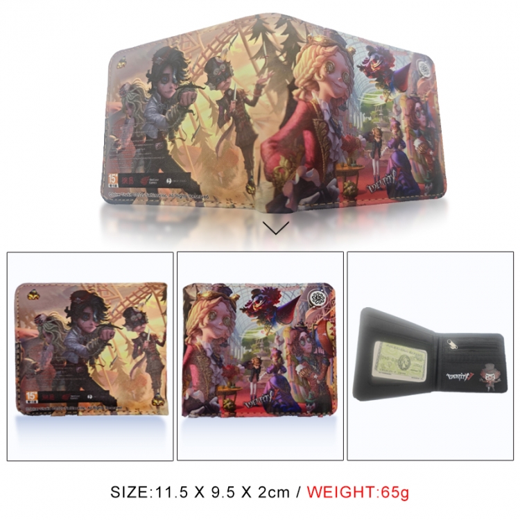 Identity V 3D concave convex two fold short card wallet wallet wallet 11X9.5X2cm 65G