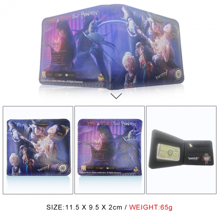 Identity V 3D concave convex two fold short card wallet wallet wallet 11X9.5X2cm 65G