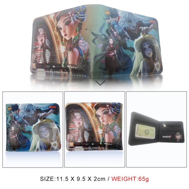 Identity V 3D concave convex two fold short card wallet wallet wallet 11X9.5X2cm 65G