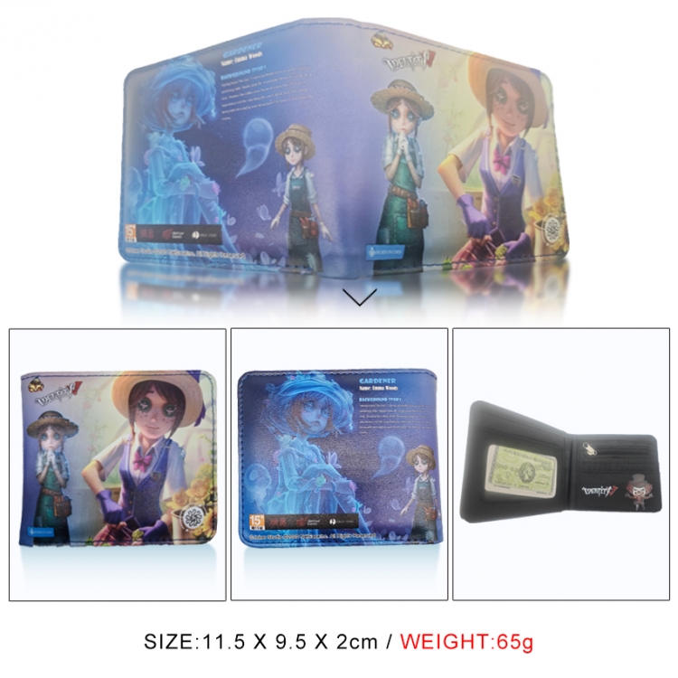 Identity V 3D concave convex two fold short card wallet wallet wallet 11X9.5X2cm 65G