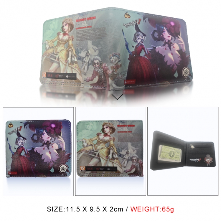 Identity V 3D concave convex two fold short card wallet wallet wallet 11X9.5X2cm 65G